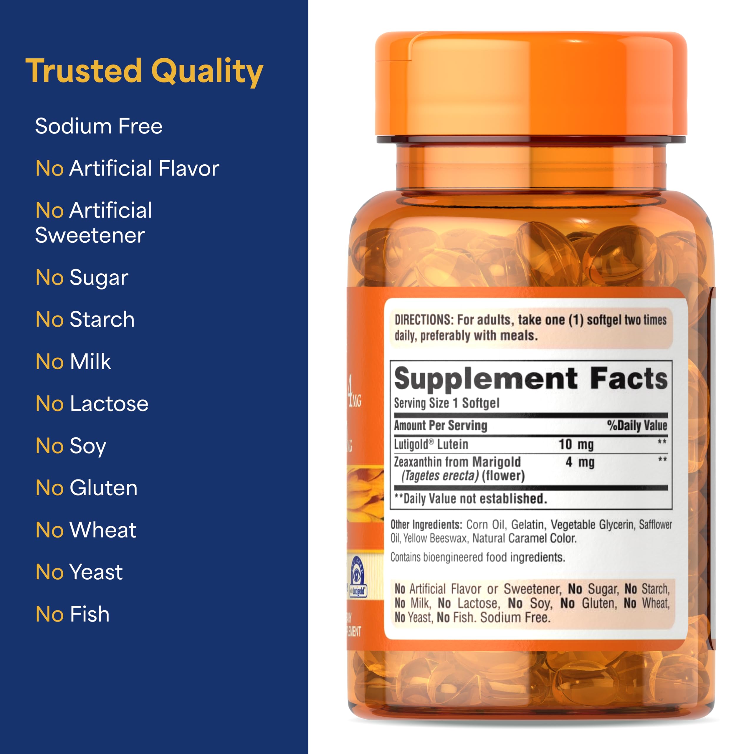 Puritan's Pride Zeaxanthin 4mg with Lutigold™ Lutein 10mg Carotenoids