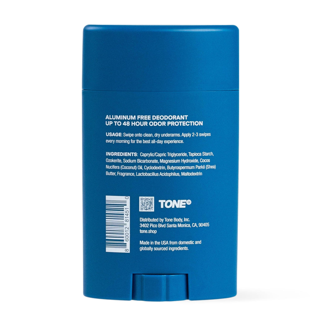 TONE Fresh Aluminum Free Deodorant for Men & Women, 48-Hour Odor Protection, Paraben Free Formula, Dermatologist-Tested, 2.65 oz