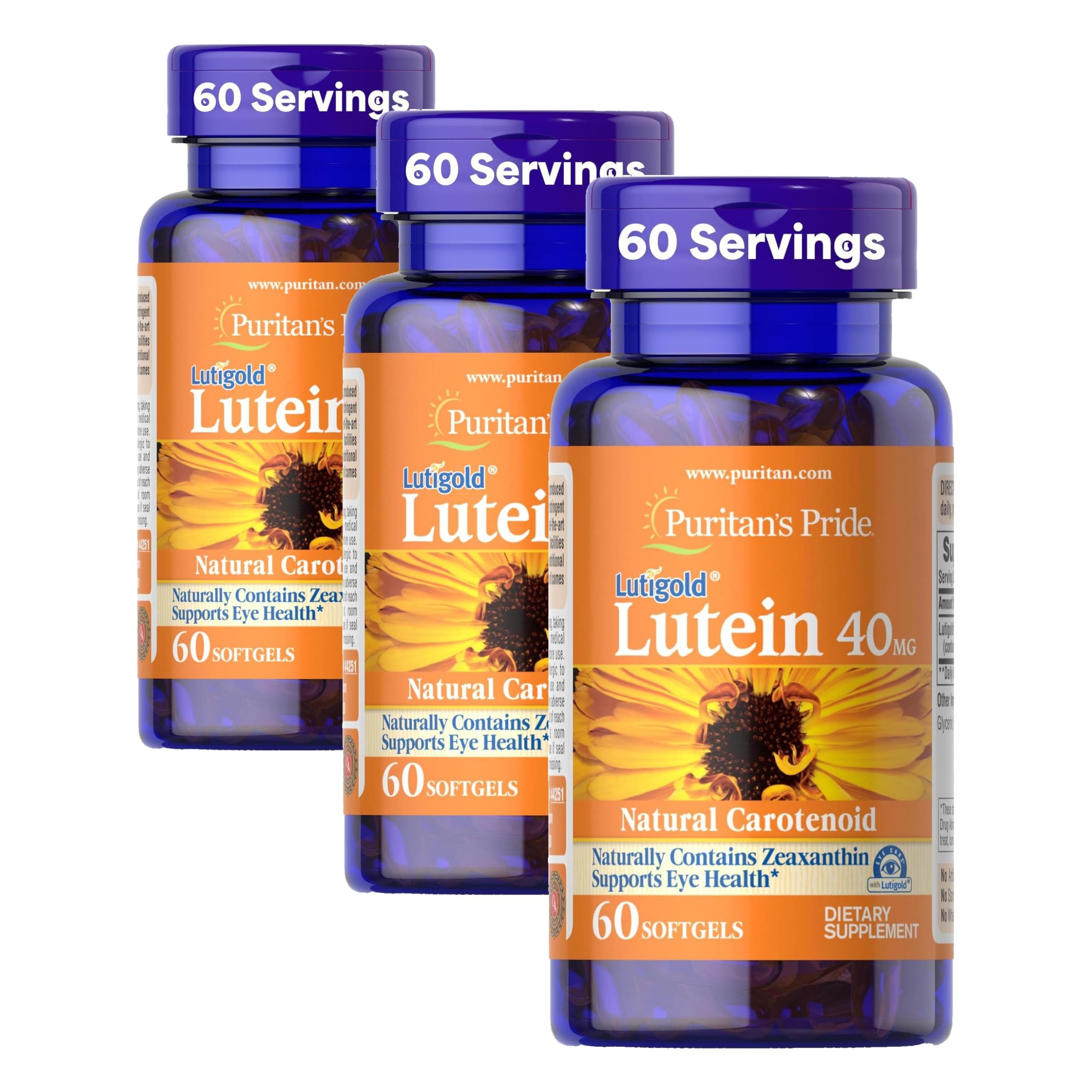 Puritan's Pride Premium Lutigold™ Lutein Carotenoid 40mg with Zeaxanthin