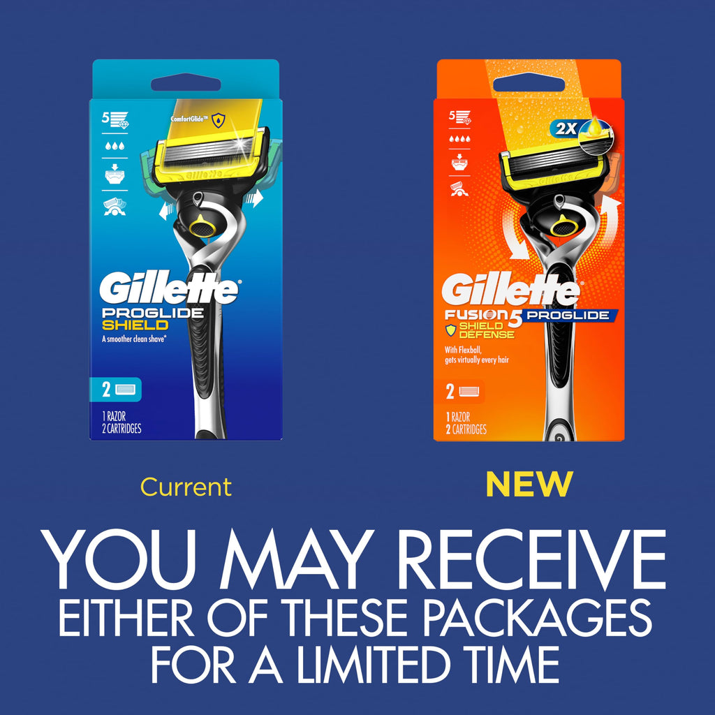 Buy now Gillette ProGlide Shield Razor for Men, Handle + 2 Blade Refills at indiglob india