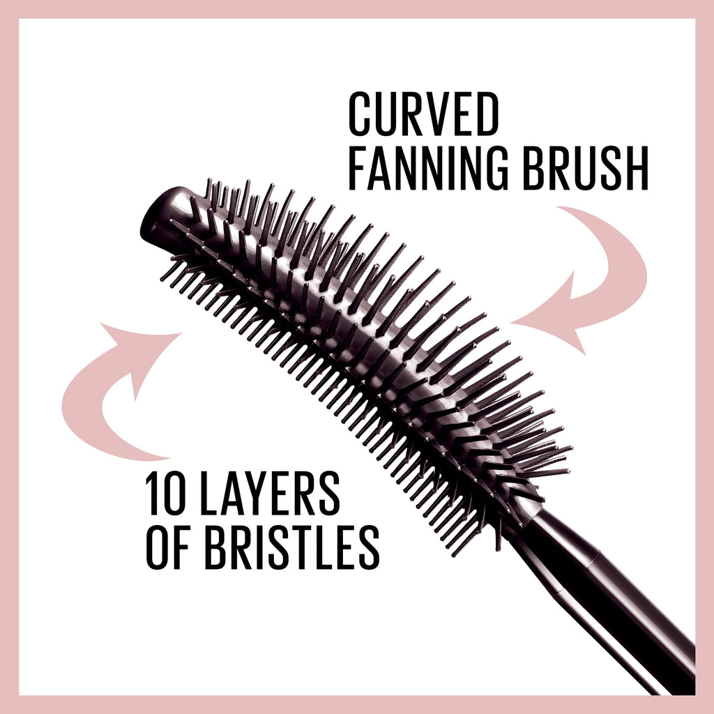 Maybelline Lash Sensational Waterproof Mascara, Lengthening and Volumizing for a Full Fan Effect, Brownish Black, 1 Count