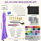 GLTECK Hotfix Applicator, Bedazzler Kit with 5784 PCS Rhinestones for Crafts, DIY Hot Fix Rhinestone Applicator Wand Setter Tool with 7 Tips, 6 Pattern Templates, Gloves, Tweezers & Cleaning Brush