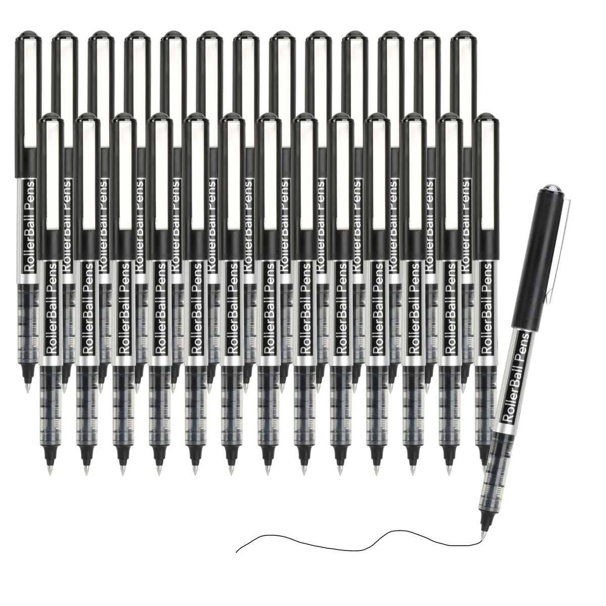 Mr. Pen- Rollerball Pens Bulk, 25 Pack, Black Ink, Fine Point