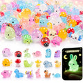 120PCS Mini Resin Animals Bulk, 24 Styles Glow in The Dark Animal Figures