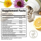 Lymphatic Drainage Supplements, Lymphatic Drainage Capsules for Immune Health & Fluid Balance – Natural Herbal with Echinacea, Dandelion & Burdock Root, Non-GMO, Vegan, Gluten Free - 120 Capsules