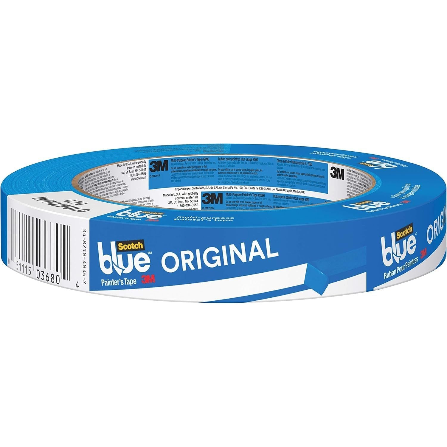 Buy now 3M Scotch-Blue 2090 Safe-Release Crepe Paper Multi-Surfaces Painters Masking Tape, 27 lbs/in Tensile Strength, 60 yds Length x 3/4" Width, Blue Default at indiglob india