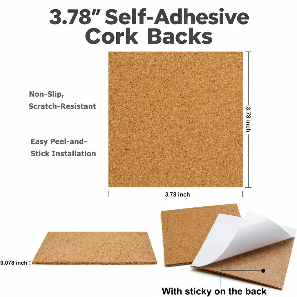 12 Pack 4 in Unglazed Ceramic Coasters with Corks Backing for Art Crafts