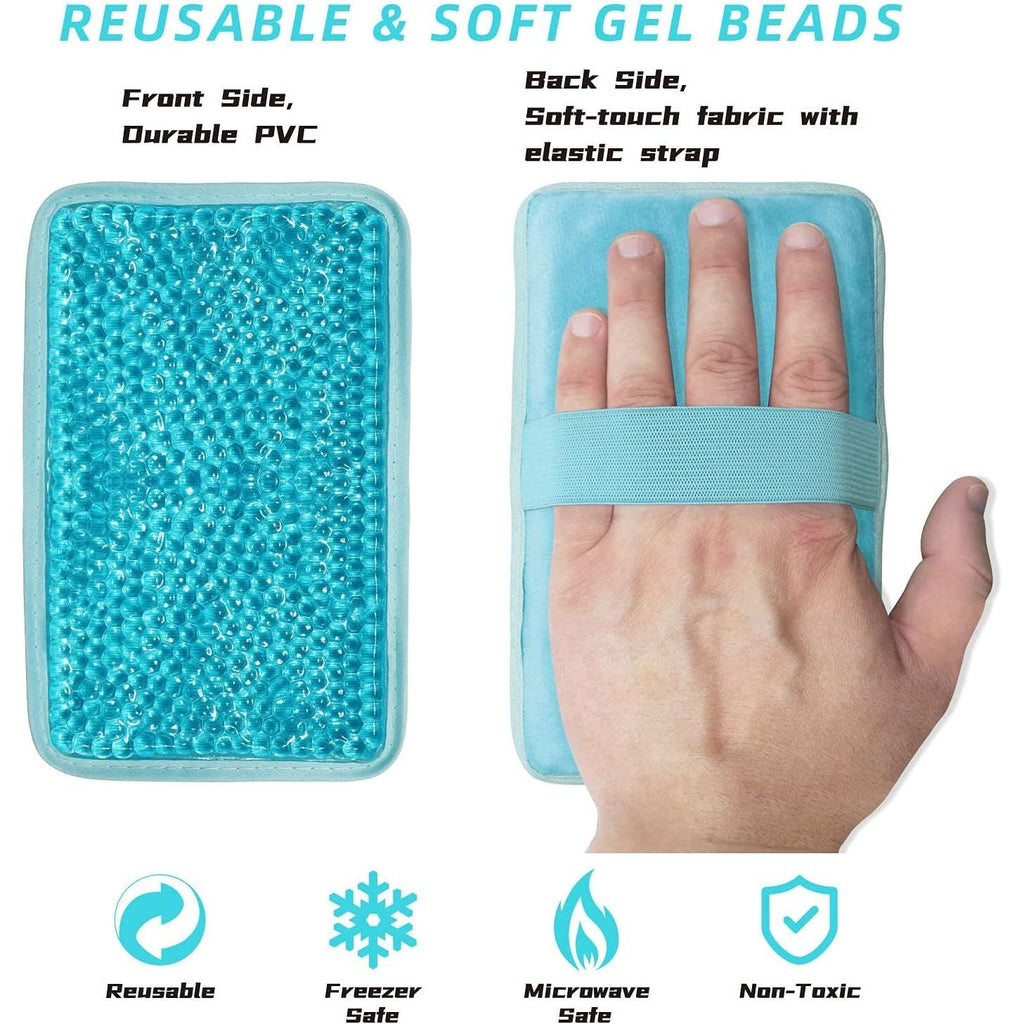 Buy now Gel Beads Ice Pack Ice Bag with Strap-1 Pack Reusable Hot & Cold Pack Compress for Knee, Shoulder, Foot, Back, Ankle, Neck, Hip, Elbow, Wisdom Tooth-7.76''x4.93''(Blue) at indiglob india