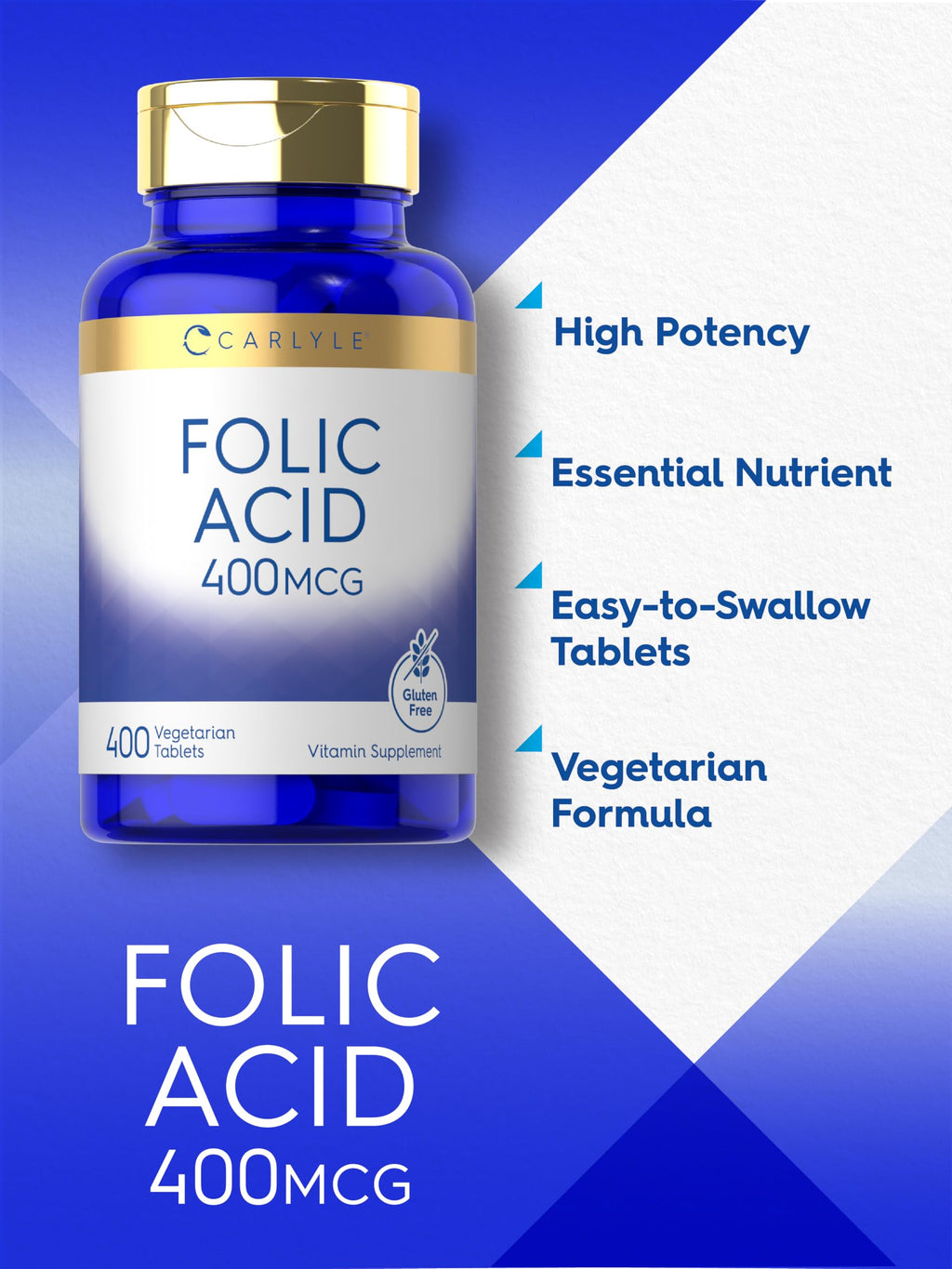 Carlyle Folic Acid 400 mcg | 400 Tablets