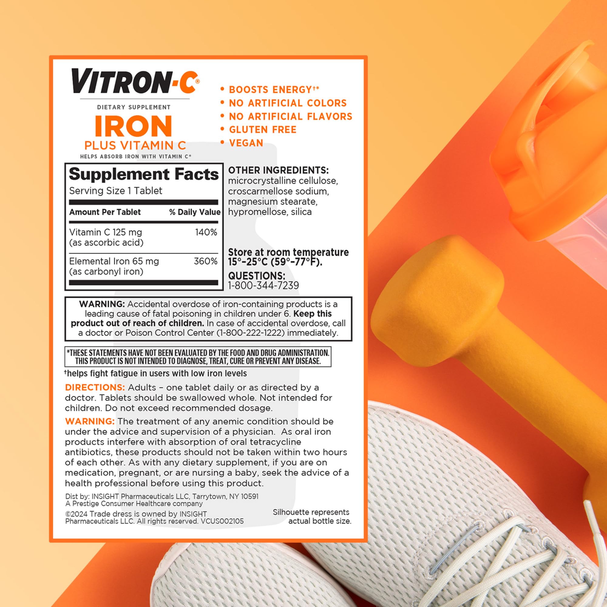 Vitron-C High Potency Iron Supplement, 60ct and Mag-Ox 400 Magnesium Mineral Supplement 60ct