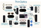 Buy now ThinOptics unisex-adult Reading Glasses + Black Universal Pod Case | Black Frames, 2.00 Strength Readers Black Frames / Black Case, 44 mm at indiglob india