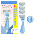 Gillette Venus for Pubic Hair and Skin, Bikini Razors for Women, Women's Razor Handle + 4 Blade Refills