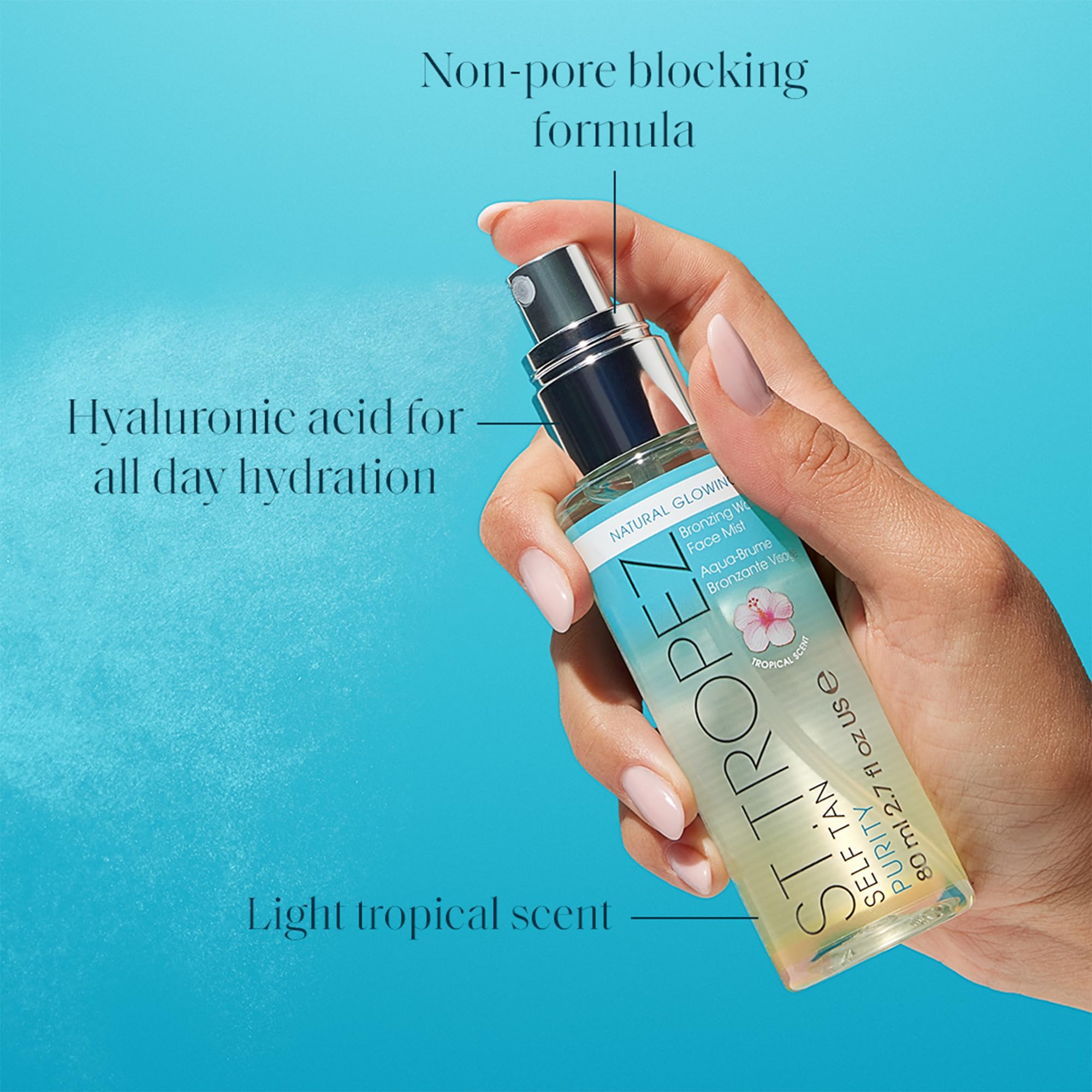 Buy now St. Tropez Self Tan Purity Face Mist, Natural Sunkissed Glow Face Tan with Hyaluronic Acid & Antioxidants, Vegan, Natural & Cruelty Free Face Care, 2.7 Fl Oz at indiglob india