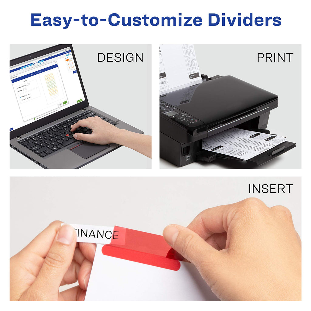 Avery® Paper Dividers, Insertable Big Tab™, 8-Tab, Color, 1 Set