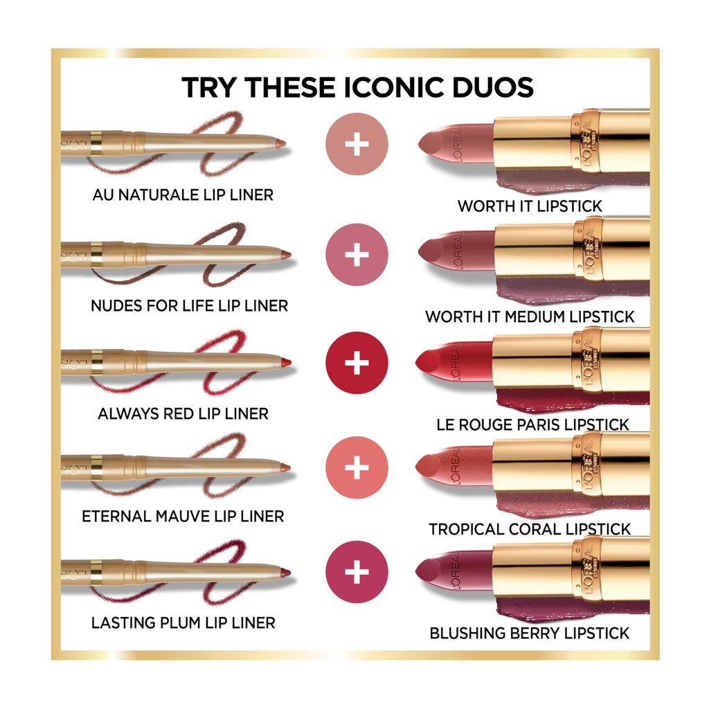Buy now L'Oreal Paris Colour Riche Lip Liner Pencil, Creamy Lip Liner with Omega 3 and Vitamin E, 783 More Chocolate (Brown) at indiglob india