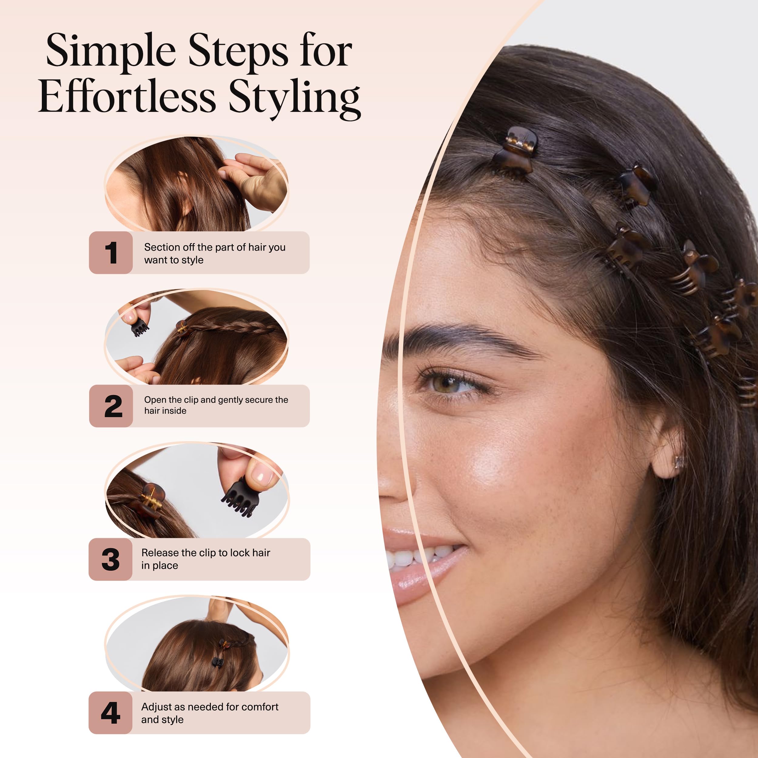 Kitsch Mini Hair Clips for Women - Tortoise & Black, 16 Pcs | Stays In Place Without Pulling or Snagging, Durable & Sturdy Plastic Small Hair Clips For Bangs, Stylish Hair Accessories