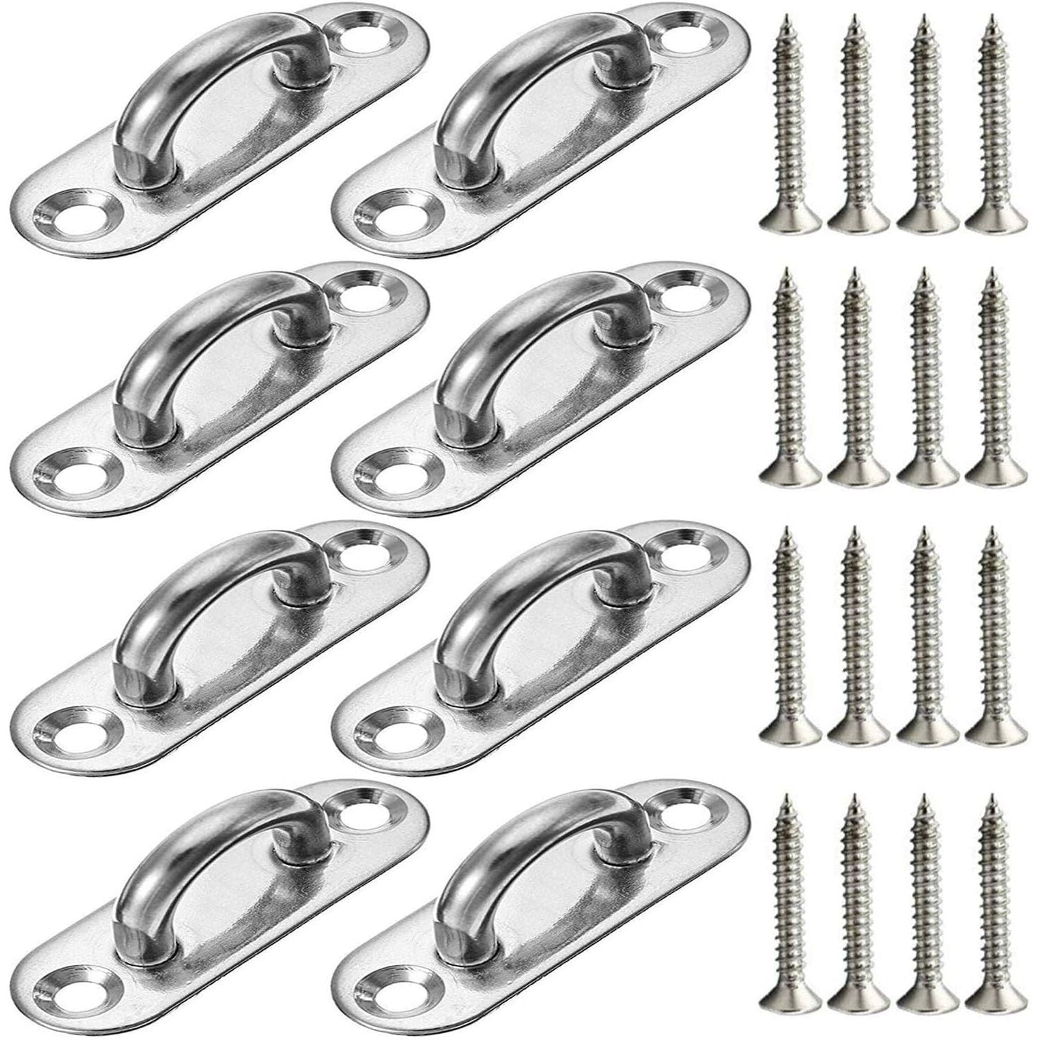 Buy now 4 Pcs 3.1 Inch 304 Stainless Steel Ceiling Hooks Pad Eyes Plate Marine Hardware Hooks with Screws 3.1 x 1 Inch Rectangle Eye Plate (set of 8) at indiglob india