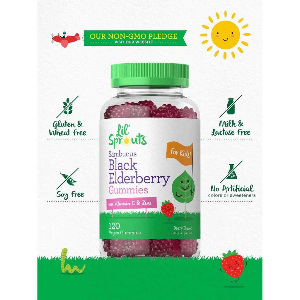 Carlyle Elderberry Gummies for Kids | 120 Count | Zinc and Vitamin C