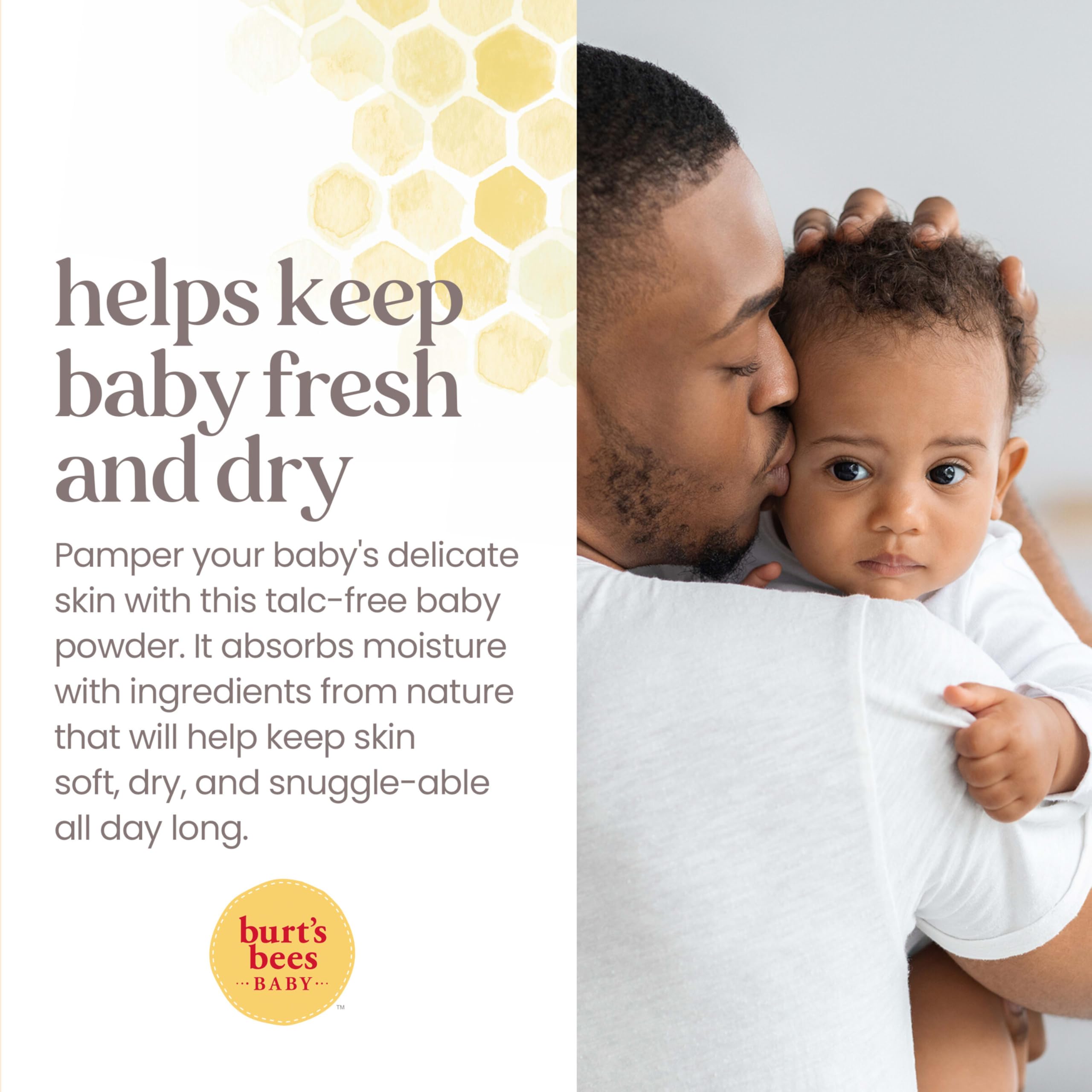Burt's Bees Baby Dusting Powder, 7.5 Ounces | Talc-Free, Pediatrician Tested, Baby Skin Care Essential, Helps Keep Skin Soft and Dry, 100 Percent Natural Origin