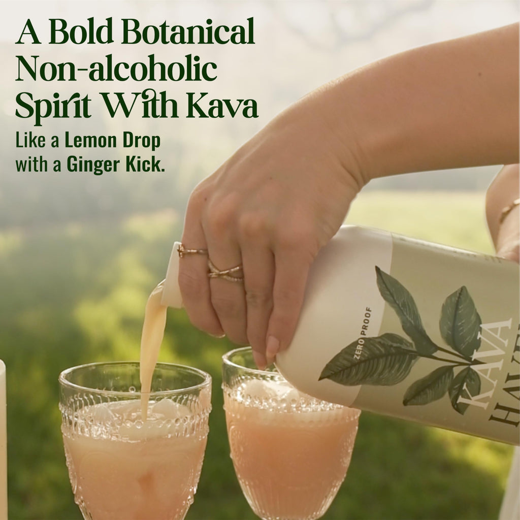 Kava Haven Non Alcoholic Spirit, 750mL Bottle | Kava Kava Drink | Non Alcohol Alternative Spirit for Mixed Drink Recipes | Low Calorie | All Natural | - Lemon Ginger Flavor (17 Servings)