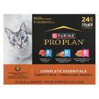 Purina Pro Plan Complete Essentials Wet Cat Food Variety Pack, (24) 3 oz