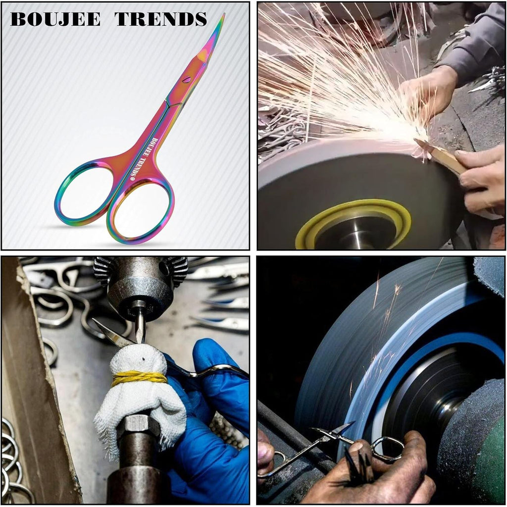 Buy now Cuticle Scissors, Eyebrow False Eyelashes Mustache Facial Nose Ear Hair Grooming Multi-Purpose Beauty Scissors, Small Manicure Pedicure Curved Extra Sharp Fine Blades Professional Shears for Men Women at indiglob india
