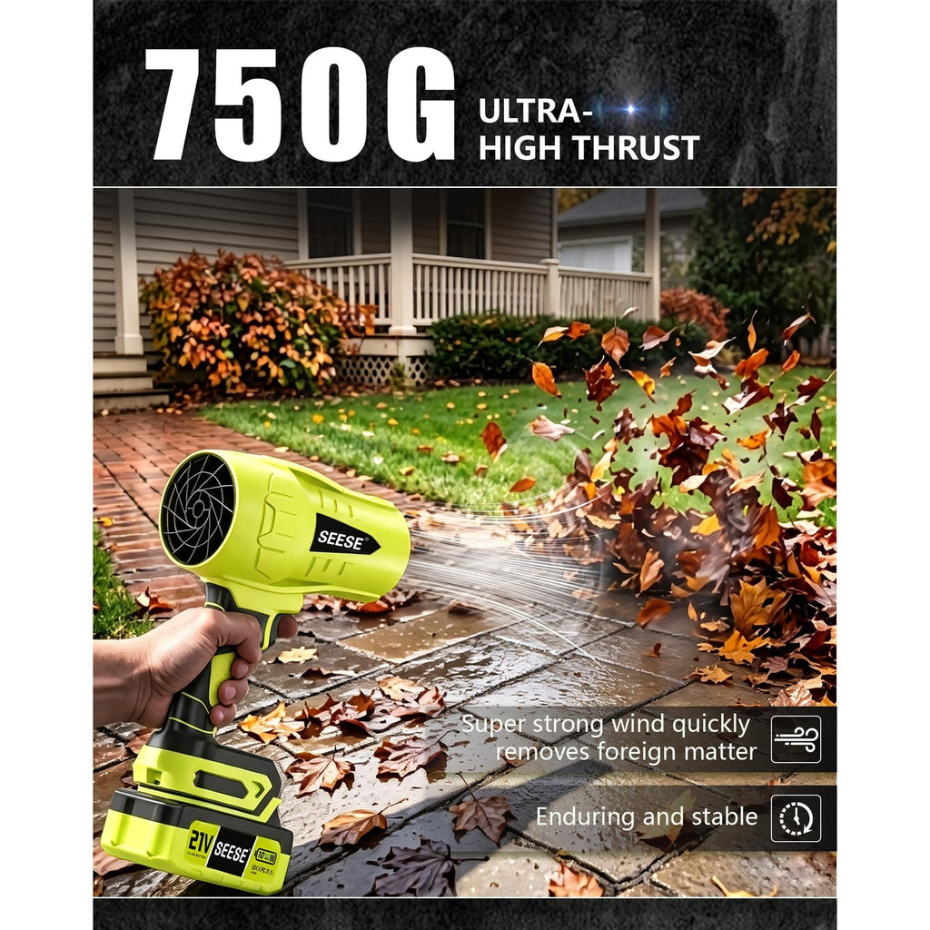SEESE Turbo Cordless Leaf Blower, 600 CFM Turbo Jet, Lightweight Handheld Blower for Yard Leaves, Wood Shavings, Car Drying with 21V 4.0Ah Battery & Ergonomic Handle, Best Gifts for Husband, Men, Dad