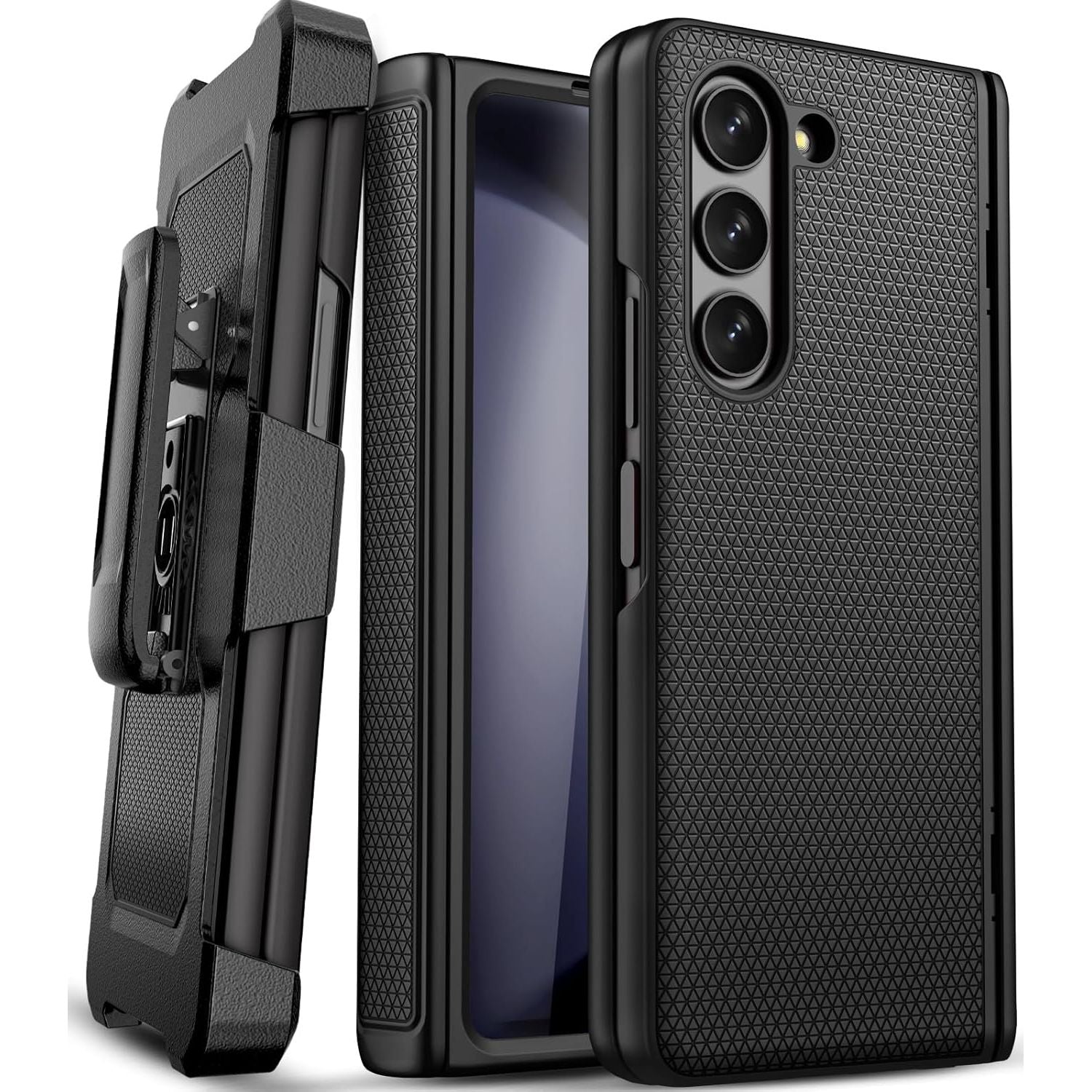 Buy now for Samsung Galaxy Z Fold 5 Case with Screen Protector & Hinge Protection, Slim Fit Shockproof Lightweight Durable Hard PC Cover Phone Case for Samsung Galaxy Z Fold 5 5G 2023, Black Z Fold 5 Slim Case with Belt Clip Black at indiglob india