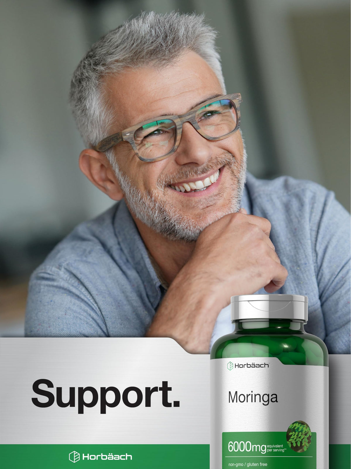 Horbäach Moringa Oleifera | 300 Powder Capsules | Complete Green Superfood