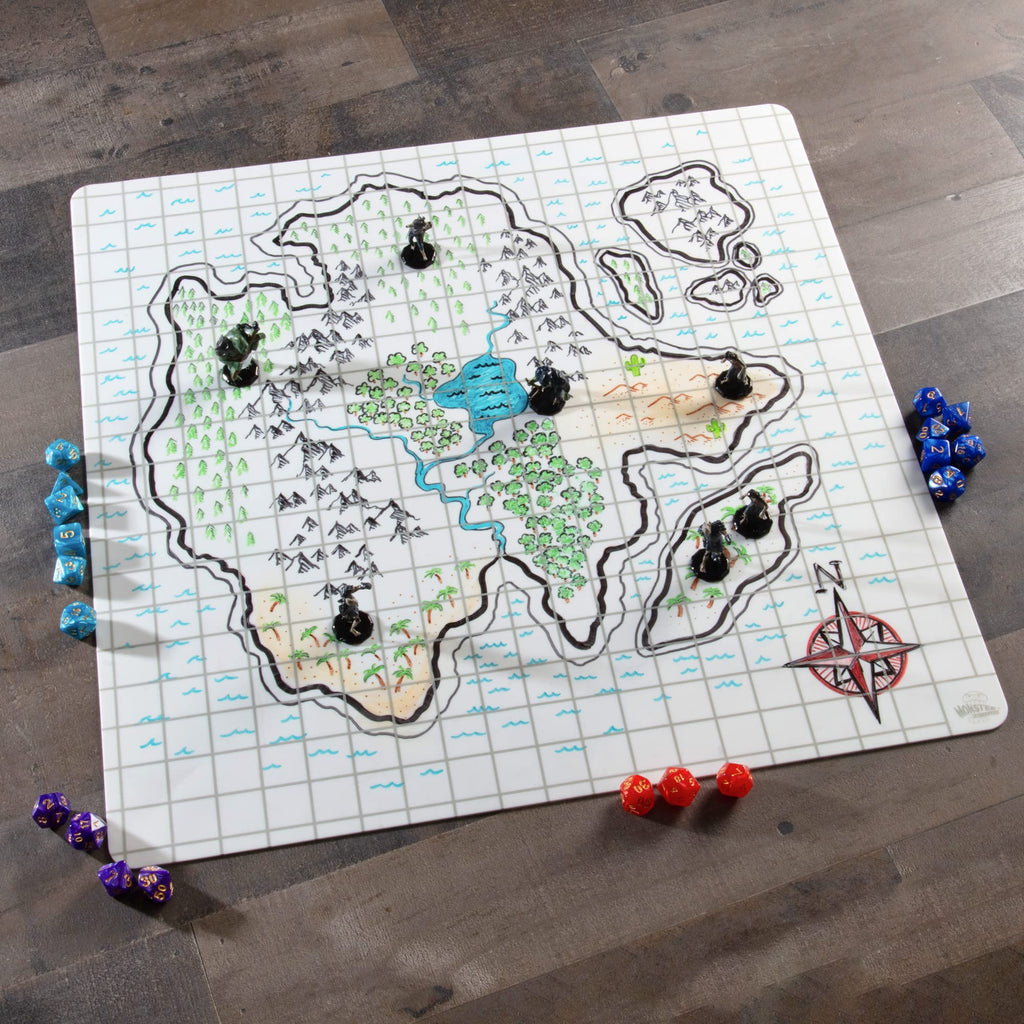 Buy now Double-Sided Role Playing RPG Game Mat- Reversible Silicone Battle Matte Grid w Hexes and Squares- XL 20"x20"-Foldable, Rollable, Wet Eraseable - Made for D&D Dungeons Dragons, Pathfinder and More at indiglob india