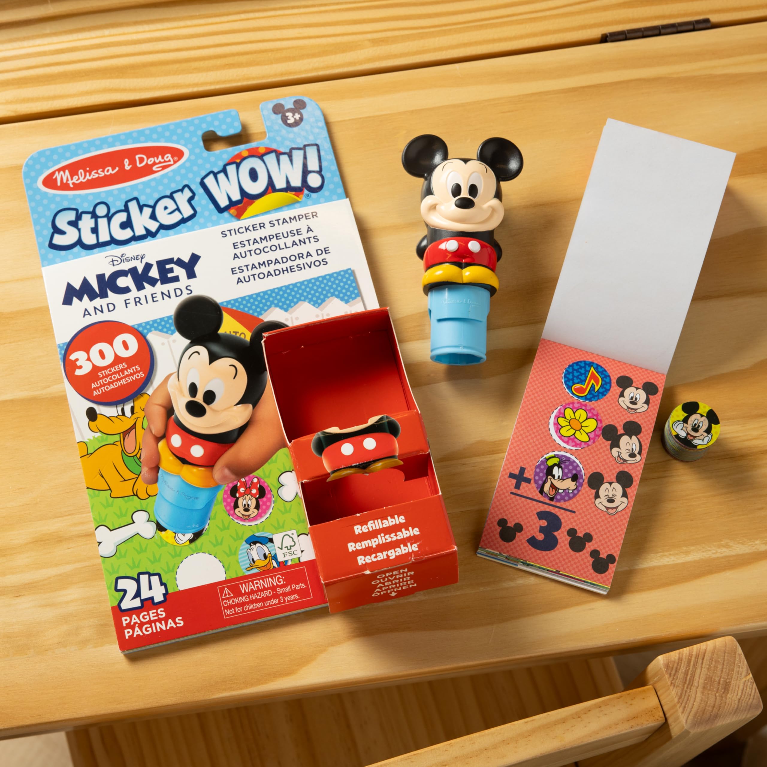 Buy now Melissa & Doug Sticker Wow!ƒ?› Disney Mickey Mouse Bundle: 24-Page Activity Pad, Stamper, 500 Stickers, Mini Pad, Arts and Crafts Fidget Toy Collectible Character at indiglob india