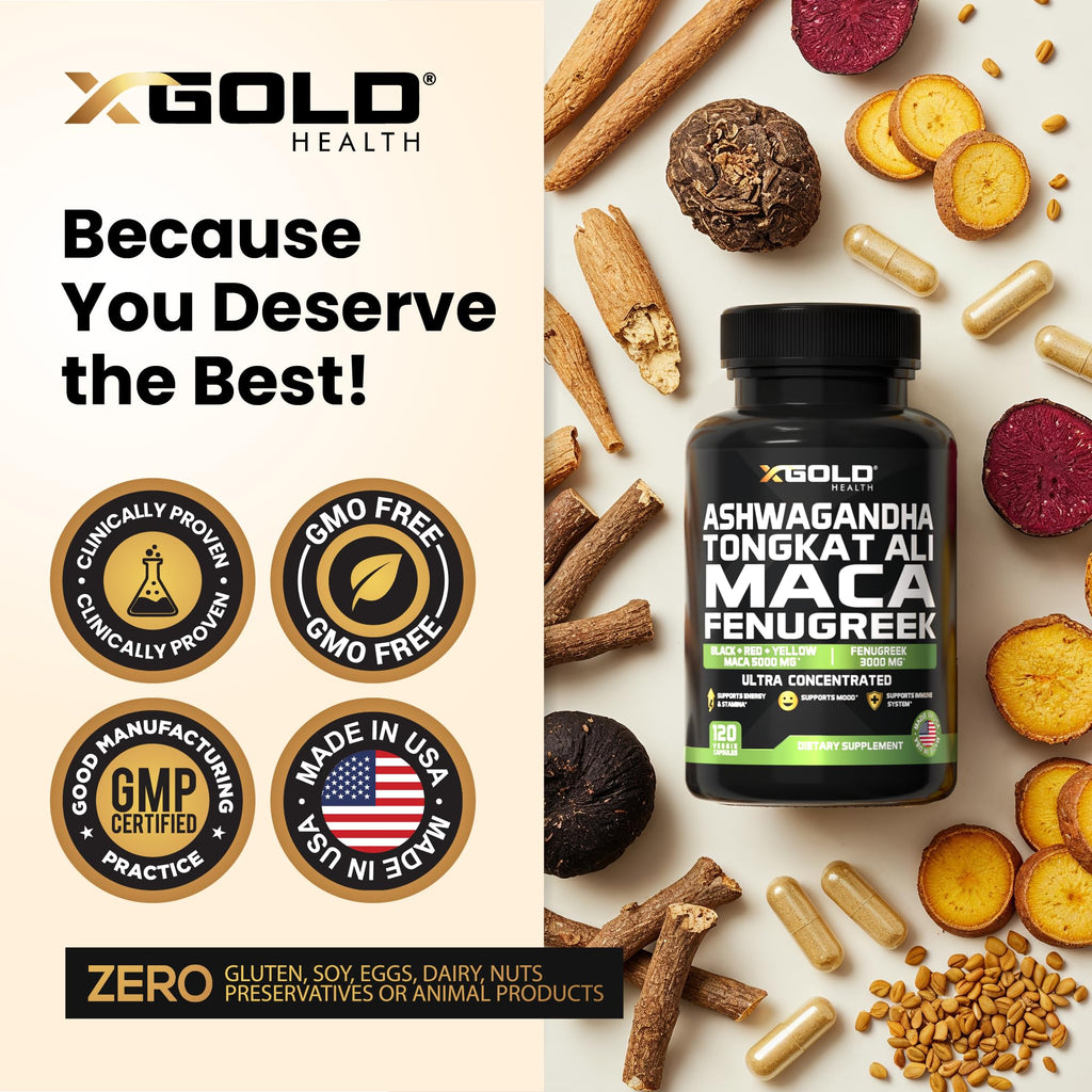 Ashwagandha 30:1,Tongkat Ali 100:1, Maca Root 20:1 & Fenugreek 10:1 Extract