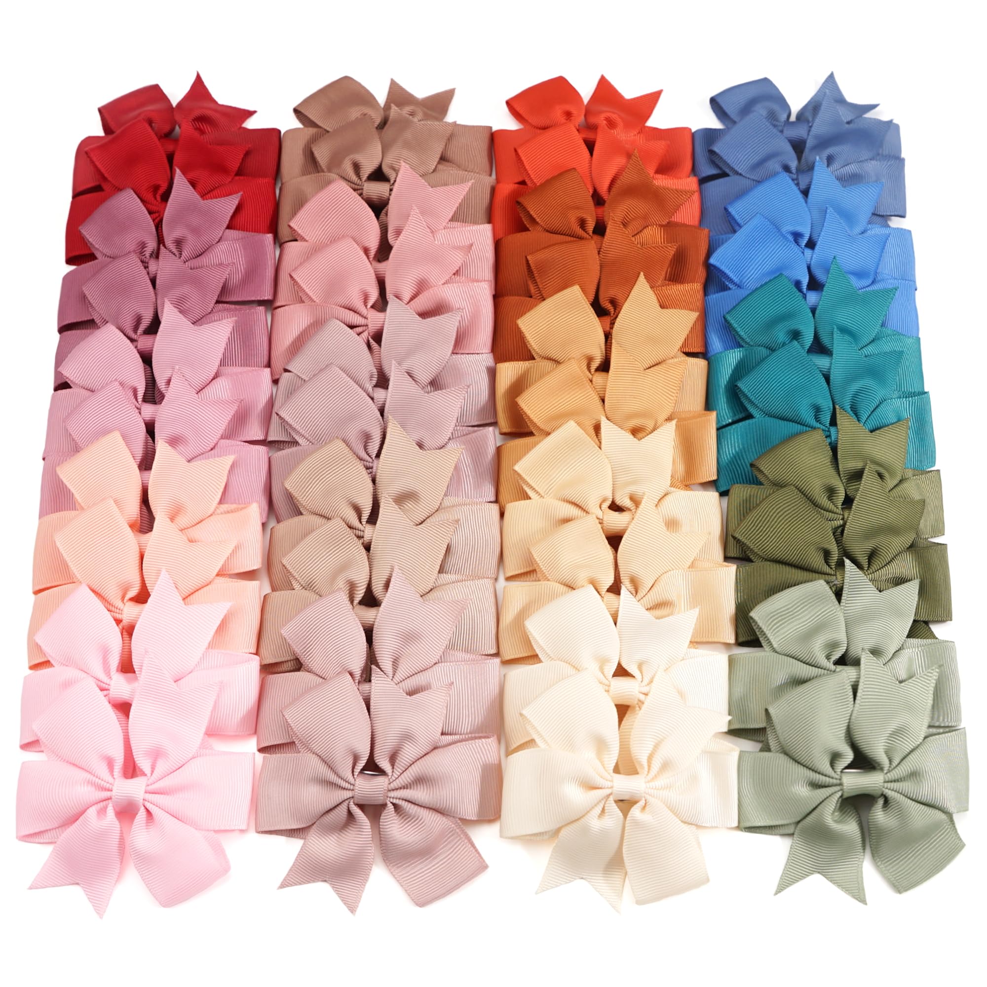 40Pcs 3" Hair Bows for Girls Toddler Pinwheel Polka Dot Bow Alligator Clips | 20 Colors in Pairs Girls Bows | Durable Metal Clips | Back to School Bows |Toddler Hair Accessories
