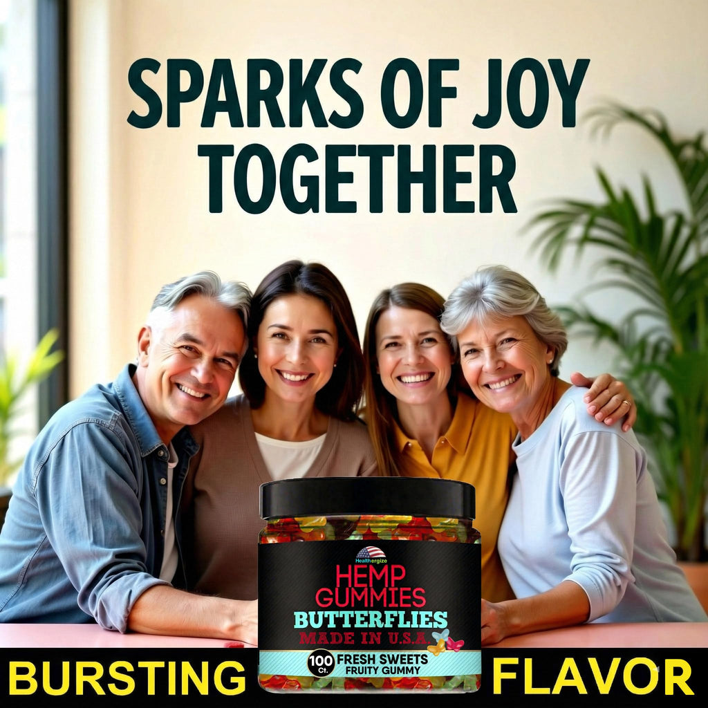 Hemp Gummies for Sleep - Delicious Butterflies Gummy Bears-10 Fresh Fruity Flavors - Natural Tasty Edibles for Peace and Relaxation, Nighttime Rest, Calm & Relax-Made in USA-100 Count