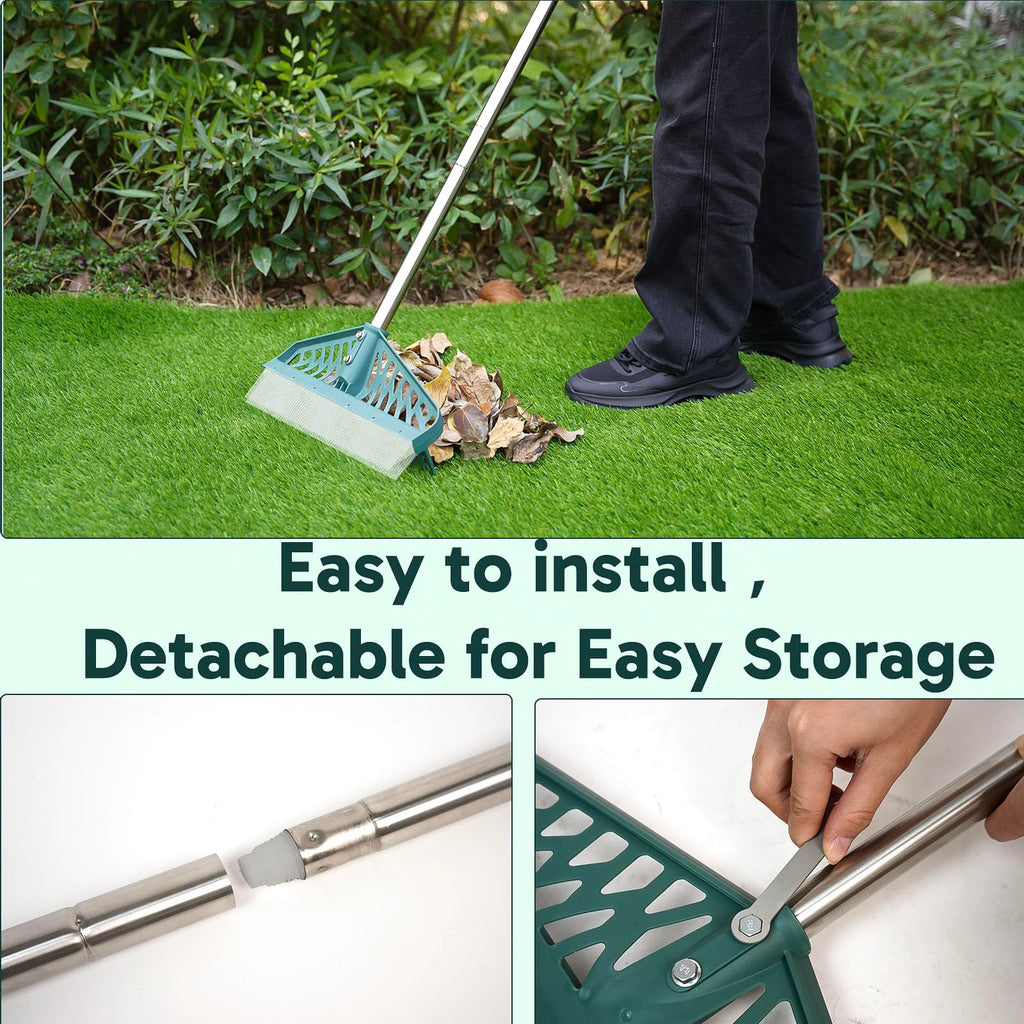 YEELOR Artificial Grass Rake Innovative Double Sided Turf Rake, 60-Inch Adjustable Handle for Cleaning and Fluffing Artificial Turf, Lawns, Carpets, Patios - Removes Leaves, Pet Hair & Debris