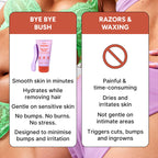 OYO Bye Bye Bush Pubic Hair Removal Cream for Women, Private Area, Bikini Hair Removal for Women, Inner Thighs & Underarms, Sensitive Skin Depilatory Cream, Aloe & Cucumber, 5 fl oz