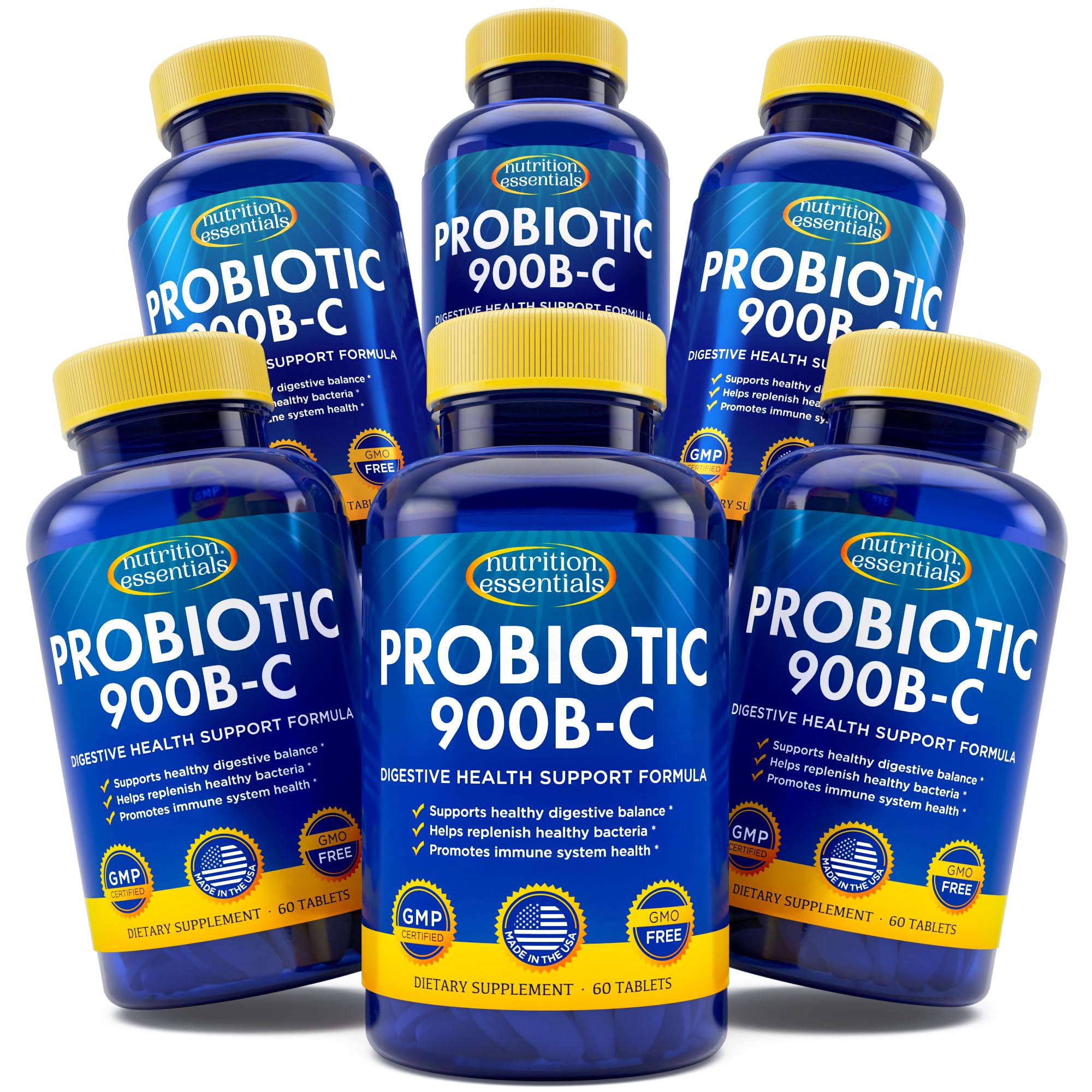 Probiotics for Women and Men - with Lactase Enzyme and Prebiotic Fiber for Digestive Health - 80 Percent + More Potent Supplement for Gut Health Support - Vegan Formula