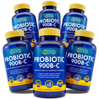Probiotics for Women and Men - with Lactase Enzyme and Prebiotic Fiber for Digestive Health - 80 Percent + More Potent Supplement for Gut Health Support - Vegan Formula
