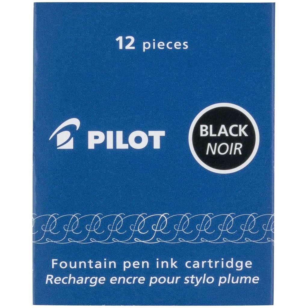 Pilot Namiki IC100 Fountain Pen Ink Cartridges, Black, 12-Pack