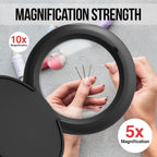 Buy now Magnifying Glass with Light and Stand-5X 10X Magnifying Lamp, Magnifying Glass for Reading, Desk Lamp with Magnifier for Close Work (Black) at indiglob india
