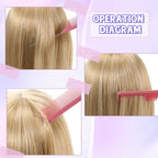 Buy now 8 Pcs Styling Hair Comb Brush Set with Teasing Edge Brush Parting Rat Tail Comb Hairclip for Women Slicking Ponytail and Smoothing Hair(Pink) at indiglob india