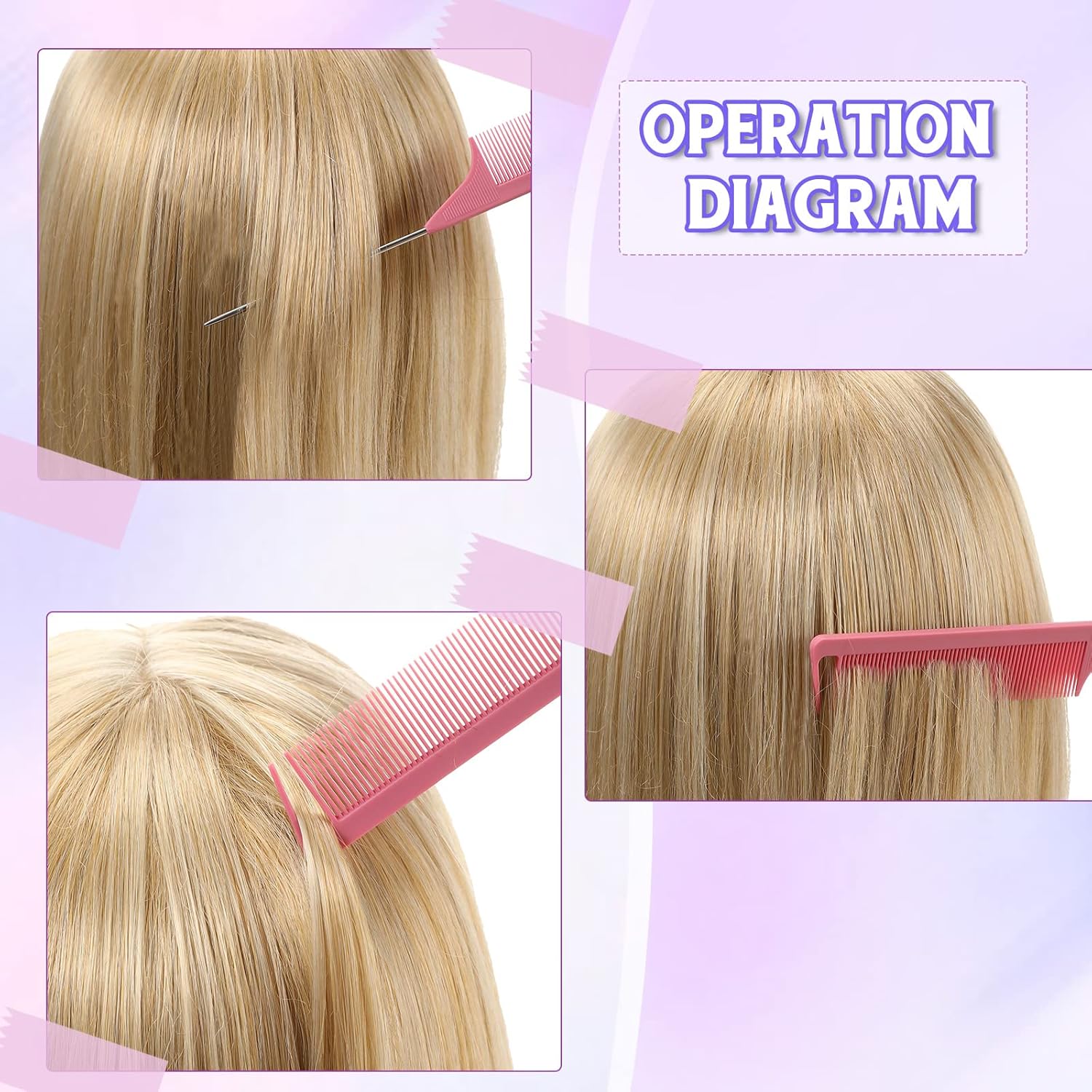 Buy now 8 Pcs Styling Hair Comb Brush Set with Teasing Edge Brush Parting Rat Tail Comb Hairclip for Women Slicking Ponytail and Smoothing Hair(Pink) at indiglob india