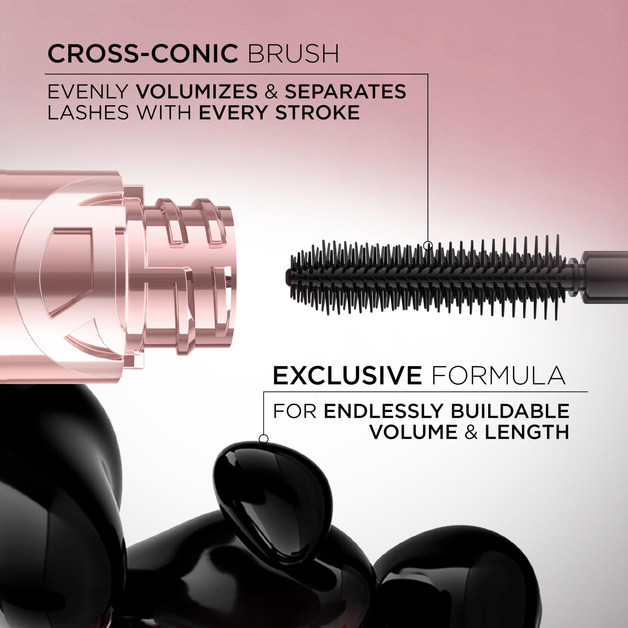 L'Oreal Paris Paradise Big Deal Mascara, Volumizing and Lengthening Formula, Buildable, Clump Resistant, Washable Blackest Black Mascara, 0.33 Fl Oz