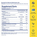 Ritual Women's 18+ Multivitamin - USP Verified - 60 Capsules - 30 Servings | Clinical-Backed - Key Essential Vitamins and Minerals - Support Energy, Heart, Bone, Brain Health* - Vegan - Mint