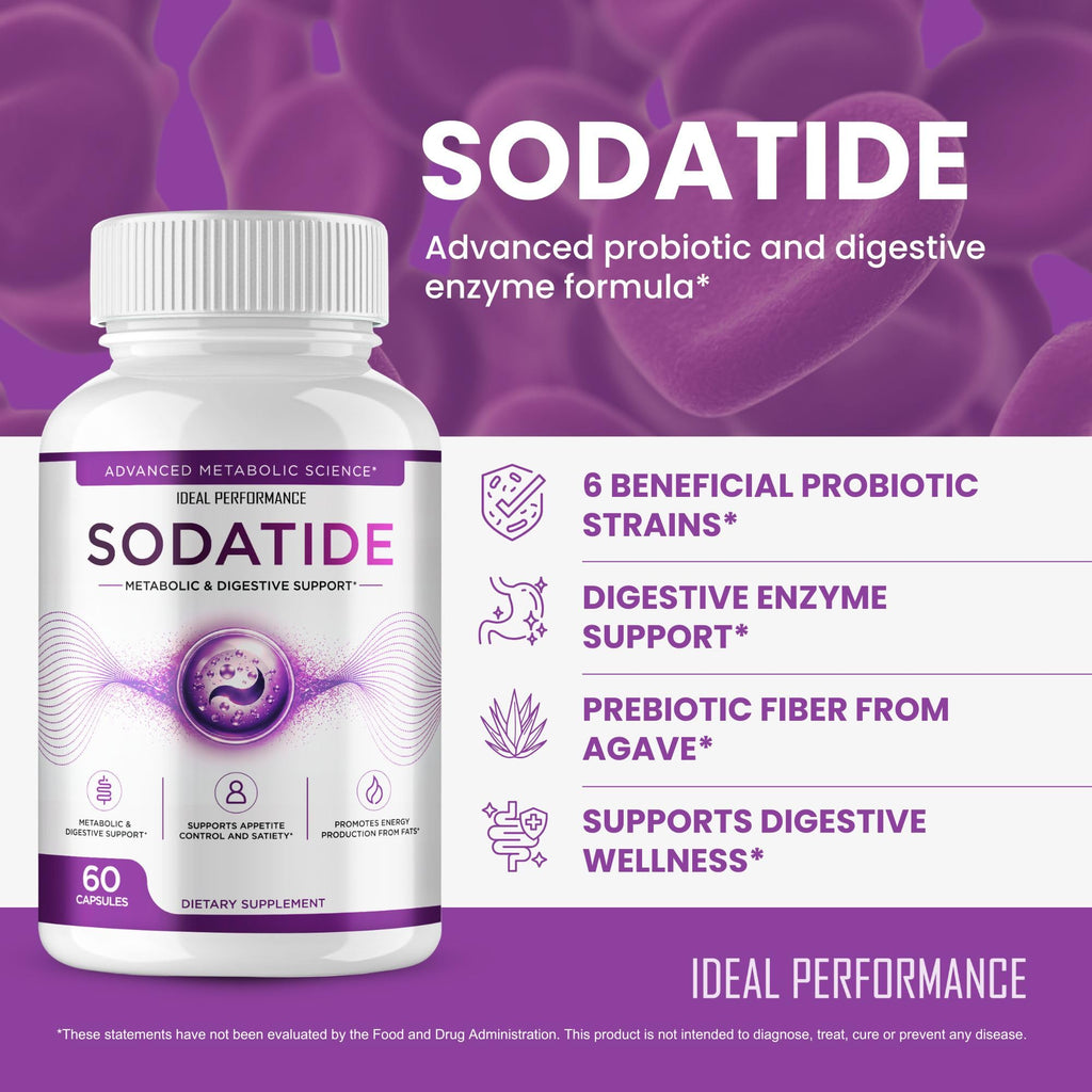 Sodatide Capsules, Official Soda Tide Supplement Pills All Natural Ingredients - Maximum Strength, Advanced Formula Probiotic Skin with Weight & Wellness Support, Overall Health Reviews (2 Pack)