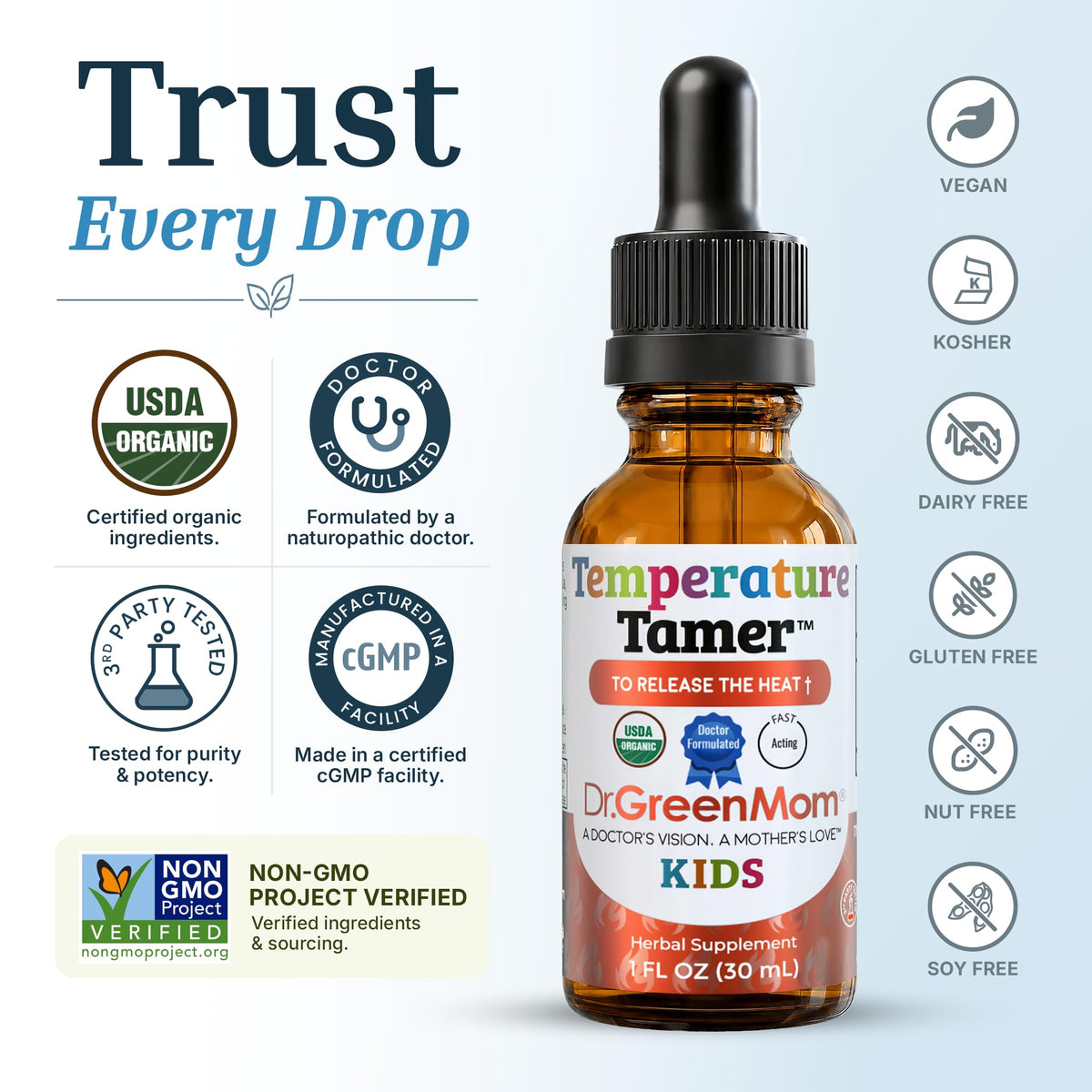 Dr. Green Mom Temperature Tamer — Cooling, Calming & Immunity Support Drops