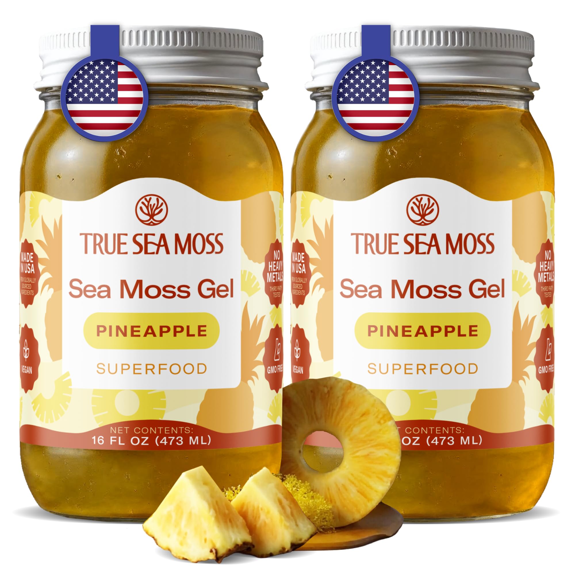Buy now TrueSeaMoss Sea Moss Gel – Made in USA – Wildcrafted Seamoss, Fruits & Jarred Vegetables – Pineapple, Pack of 1 (Labels may Vary) Pineapple 16 Fl Oz (Pack of 2) at indiglob india