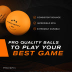 Buy now PRO-SPIN Ping Pong Balls - 3-Star Premium Orange Table Tennis Balls | High-Performance 40+ ABS Professional Quality | Ultimate Durability for Indoor & Outdoor Ping Pong Tables at indiglob india