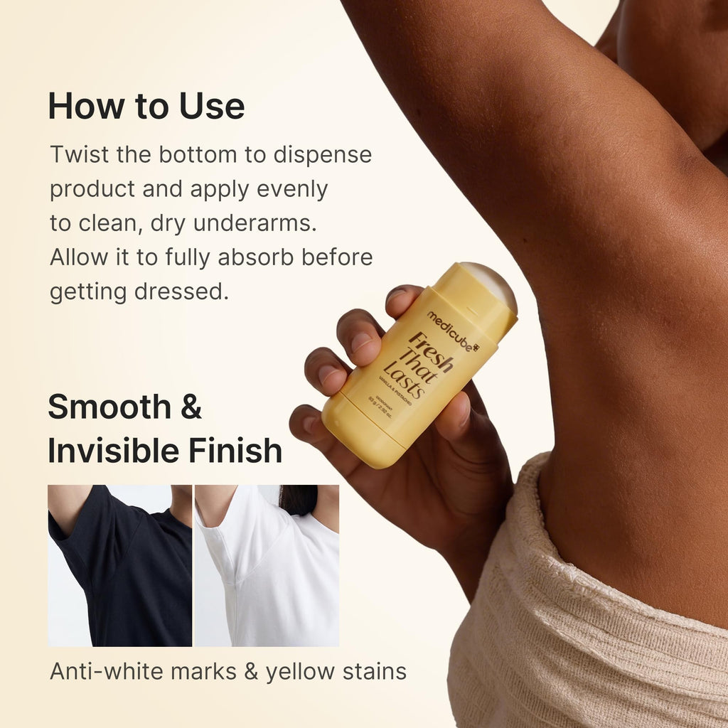 medicube Kojic Acid & Turmeric Aluminum-Free Deodorant for Women & Men | Vanilla & Pistachio Perfumed Stick - All-Day Odor Protection, Underarm Brightening Care, Korean Skincare, 2.92 oz.