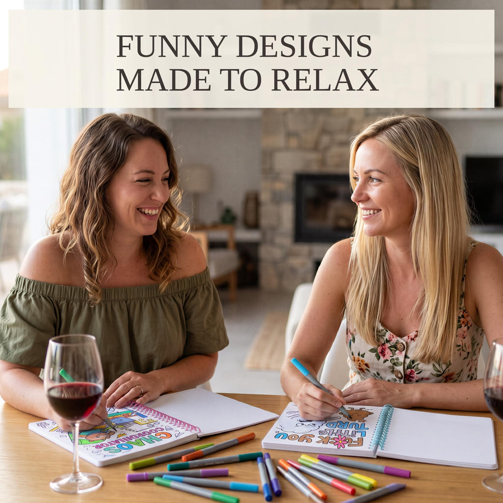 Beautiful Coloring Book Set of 2 for Adult Relaxation - Funny Designs